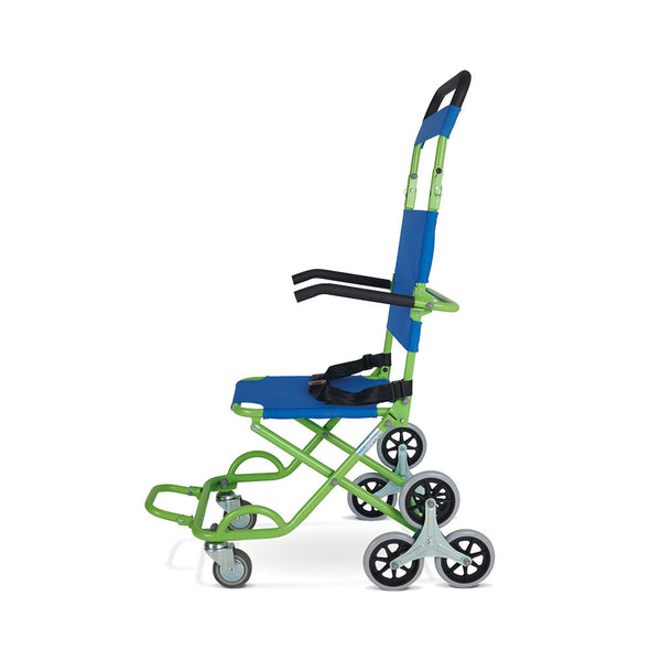 The side of the Evacusafe Tri-wheel Transit Chair.