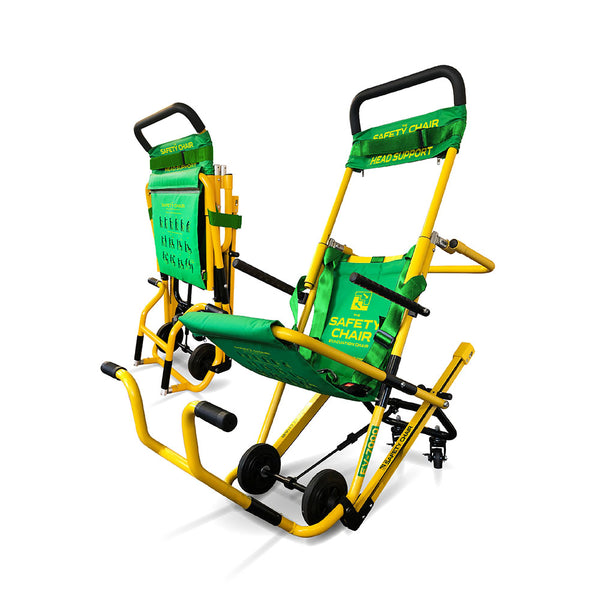The Safety Chair EV-7000, opened and closed.