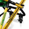A close-up of the Safety Chair EV-7000's Industrial-locking castor wheels.