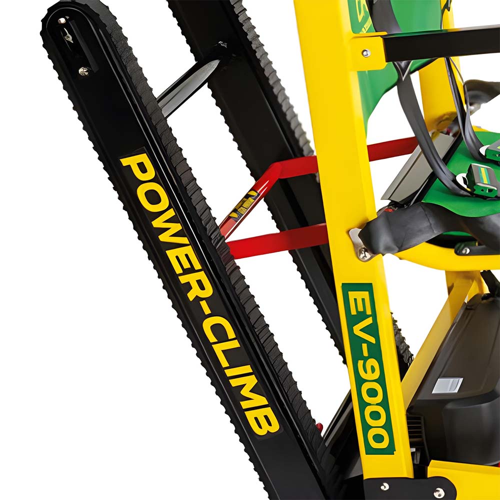 A close-up of the Safety Chair EV-9000's adjustable, self-braking tracks.
