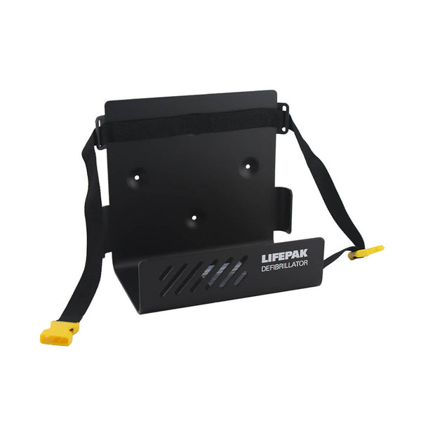 The Physio-Control Wall Mount Bracket for LIFEPAK 500 and 1000, unbuckled.