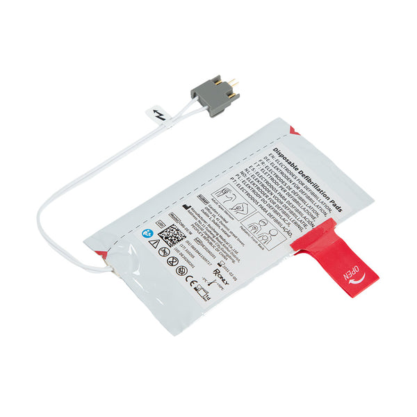A pair of St John Ambulance HEART Pocket Electrode Pads.