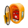 The DefibSafe 2 External Lockable Cabinet, opened with an iPAD AED inside.