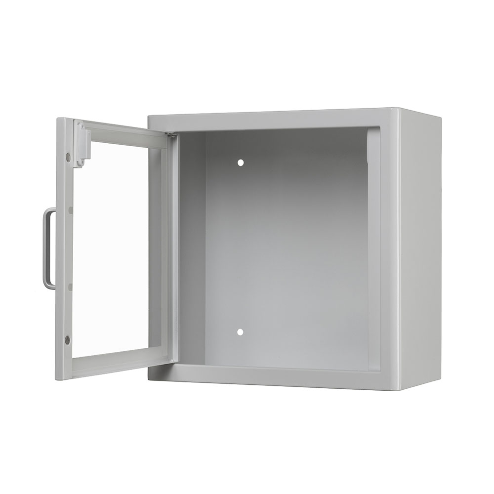 The ARKY Indoor Cabinet White, opened.