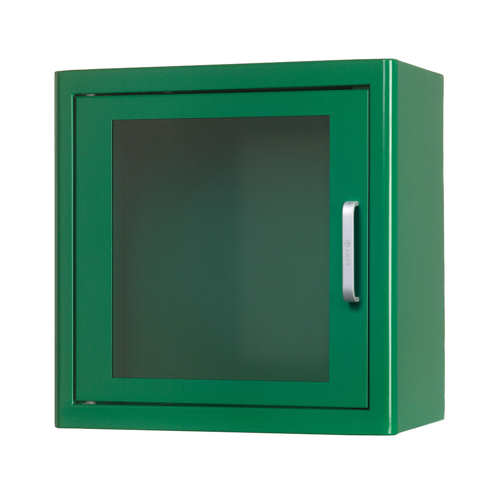 The ARKY Indoor Cabinet Green, closed.
