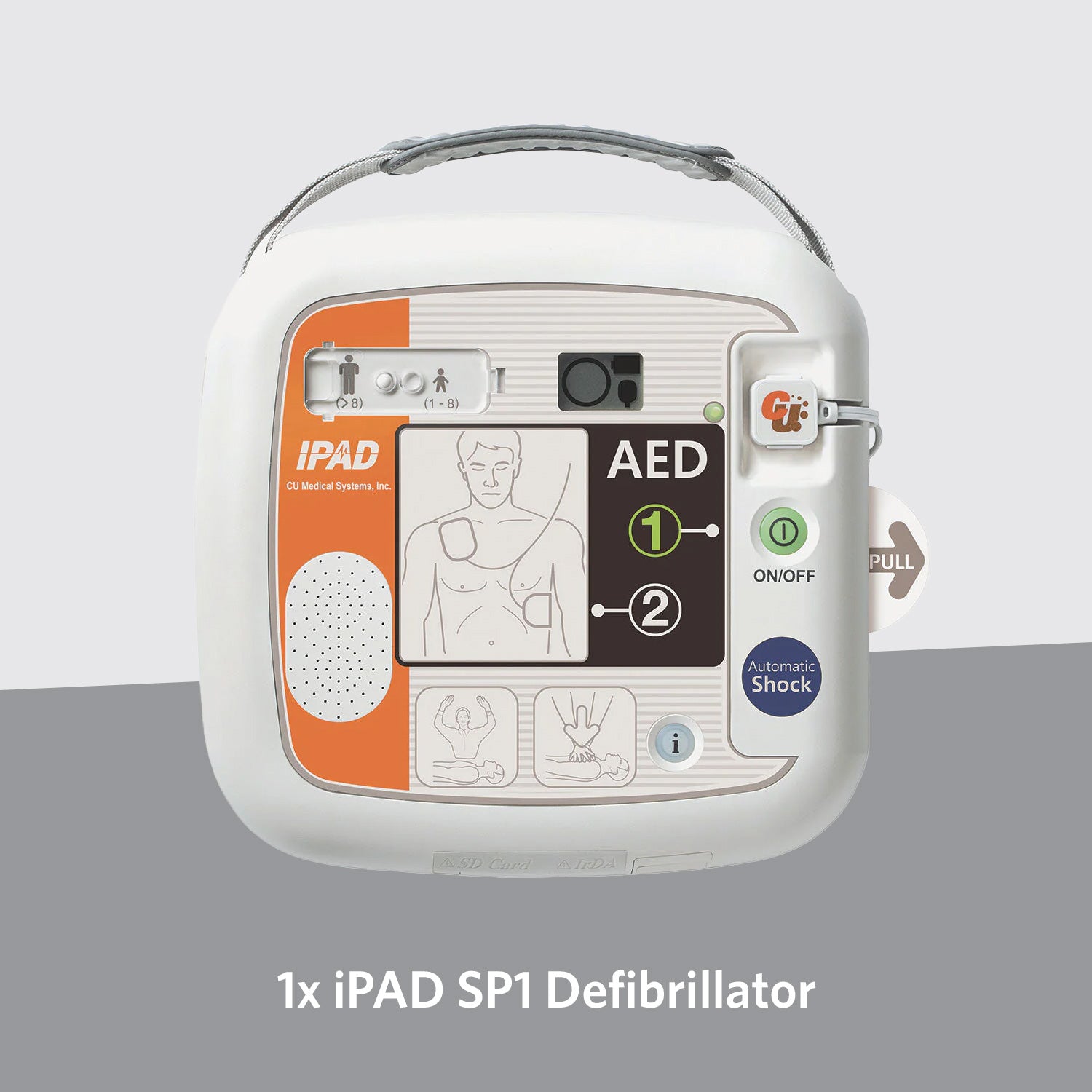 iPAD SP1 Fully Automatic Defibrillator Bundle with External Locked Cabinet