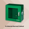 HEART One Semi Automatic Defibrillator Bundle with Alarmed Internal Cabinet