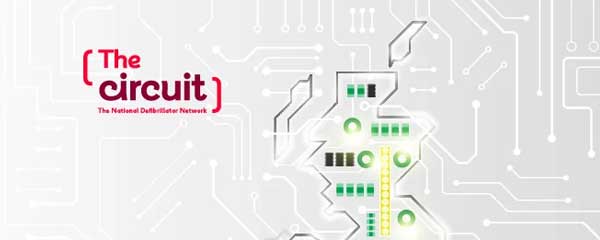 Logo of 'The Circuit' with a circuit board design on a white background