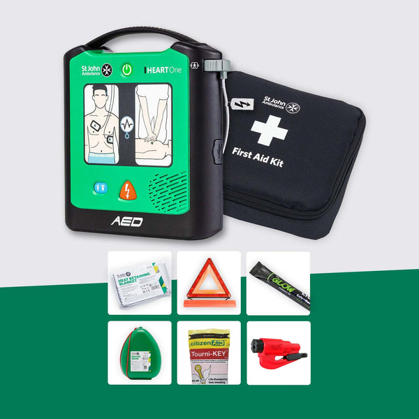 Motoring First Aid Bundle + St John Ambulance Heart One Defibrillator
