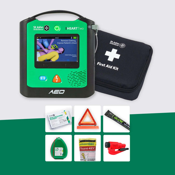Motoring First Aid Bundle + St John Ambulance Heart Two Defibrillator