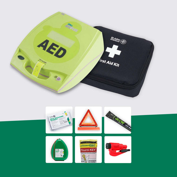 Motoring First Aid Bundle + Zoll AED Plus Defibrillator