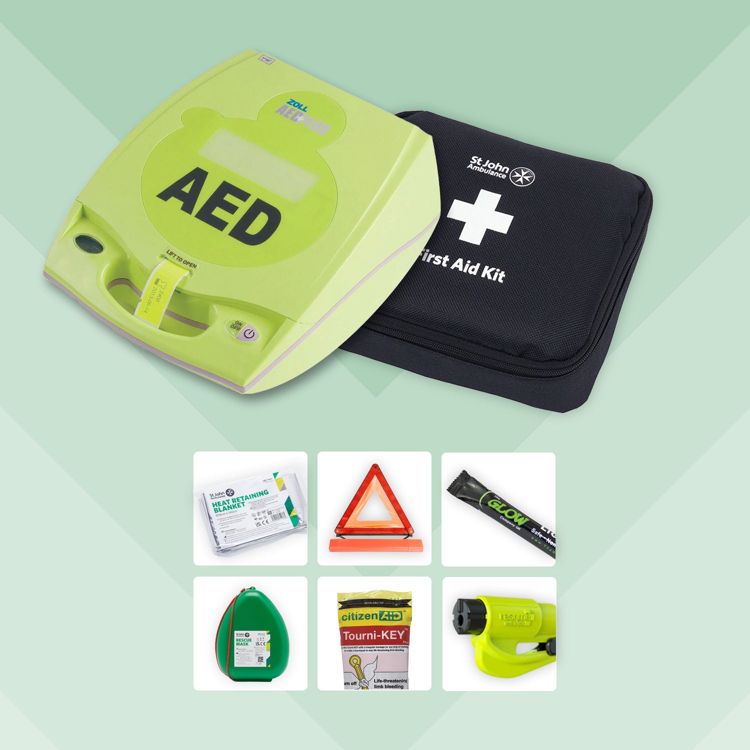 Motoring First Aid Bundle + ZOLL AED Plus Defibrillator