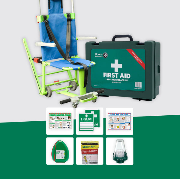 Office First Aid Bundle + Evacusafe Evacuation Chair