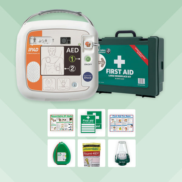 Office First Aid Bundle + iPAD NFK200 Defibrillator