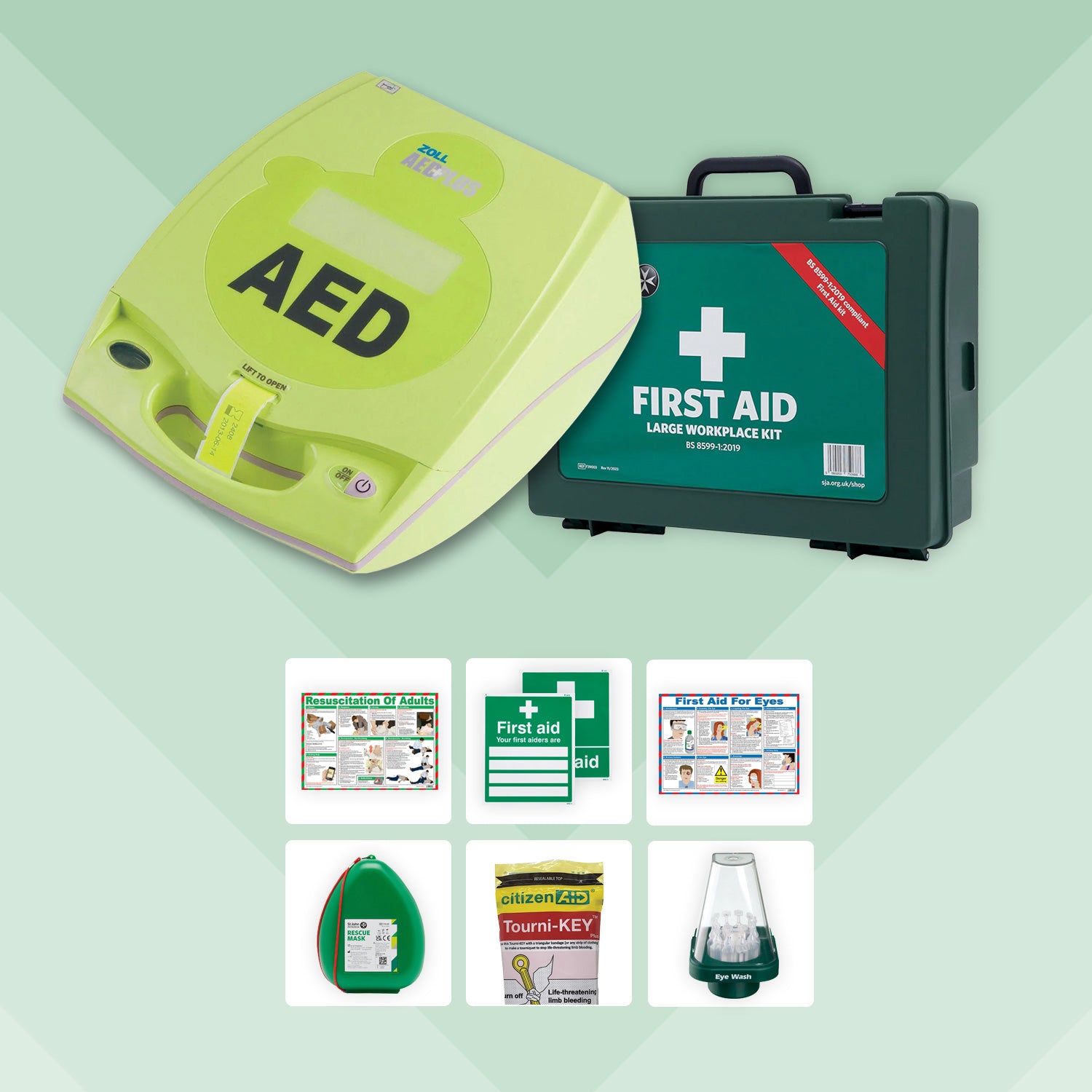 Office First Aid Bundle + ZOLL AED Plus Defibrillator