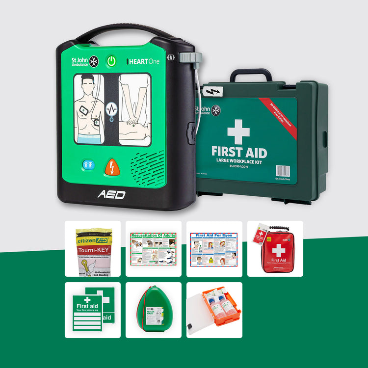 Retail First Aid Bundle + St John Ambulance Heart One Defibrillator
