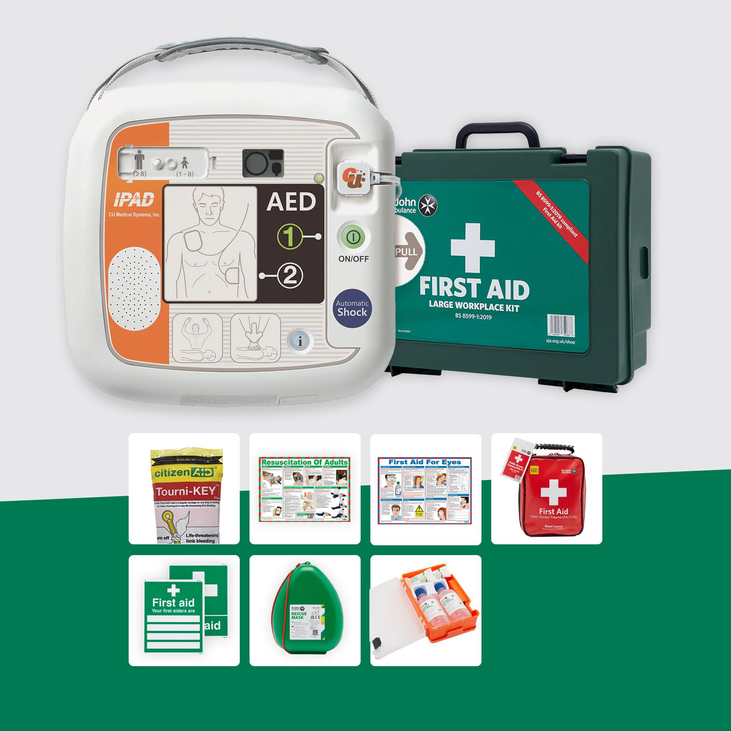 Retail First Aid Bundle + iPAD NFK200 Defibrillator