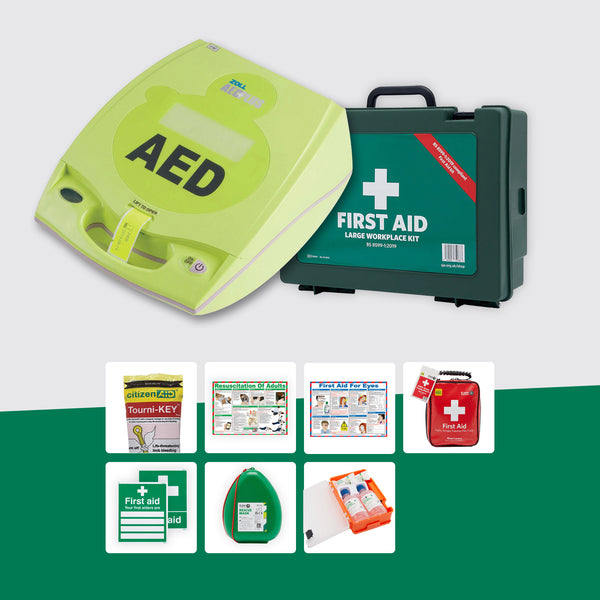 Retail First Aid Bundle + Zoll AED Plus Defibrillator