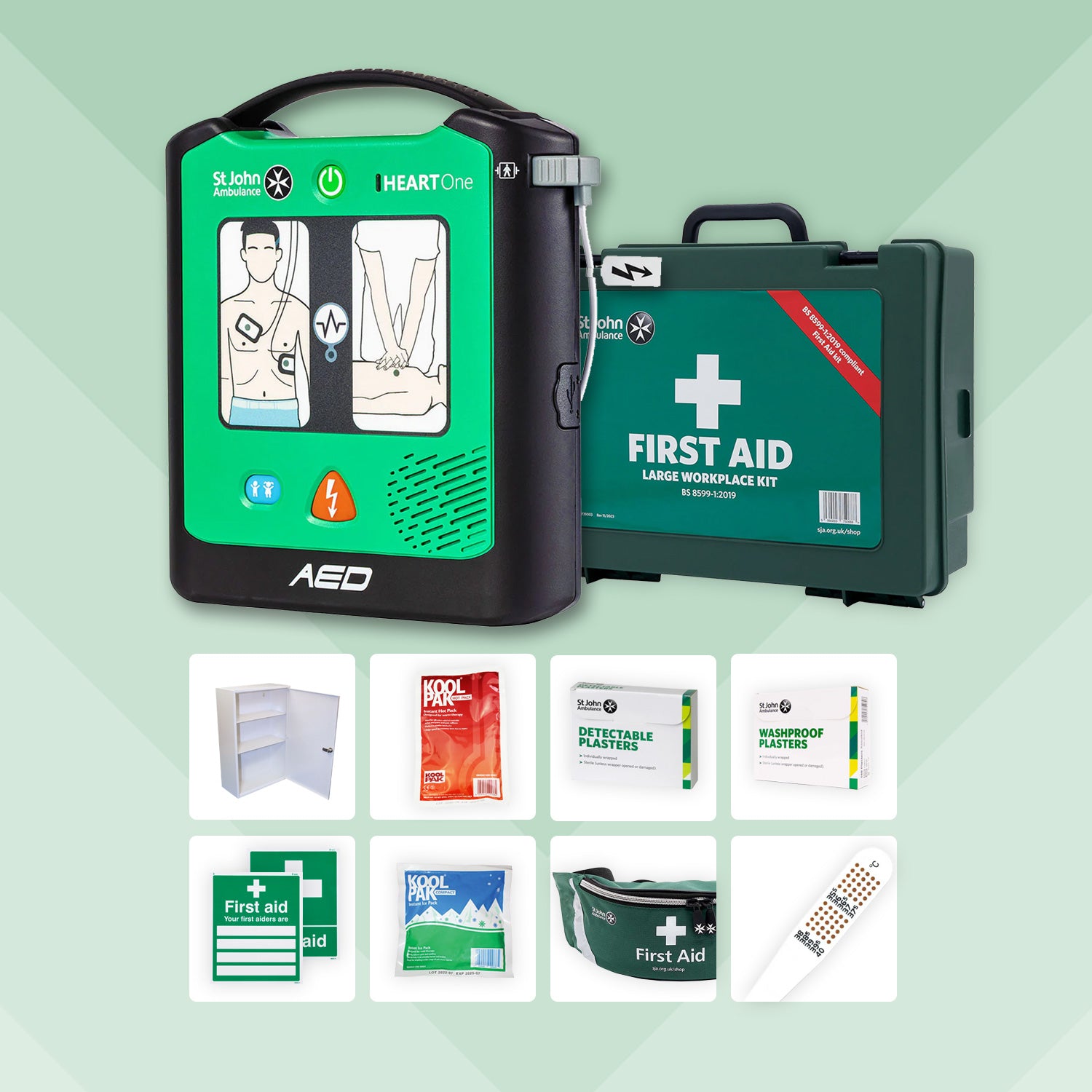 Schools First Aid Bundle + St John Ambulance Heart One Defibrillator