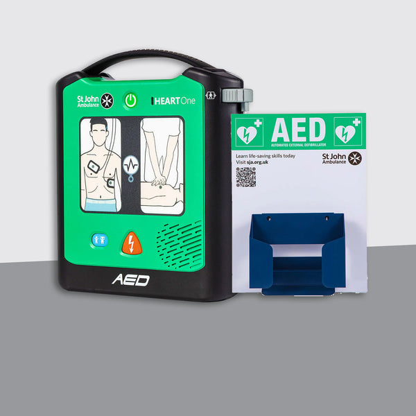 St John Ambulance Heart One Semi Automatic Defibrillator Bundle with Bracket