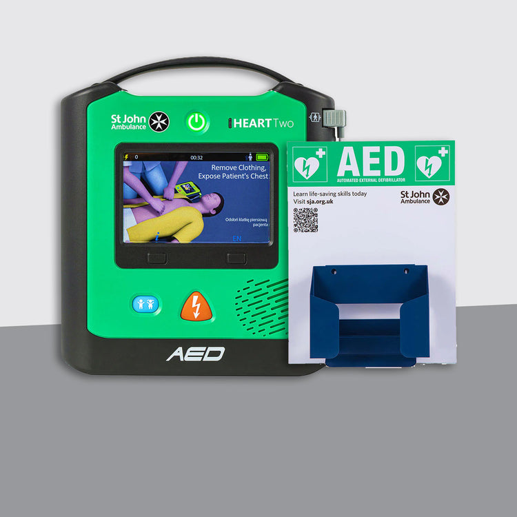 St John Ambulance Heart Two Semi Automatic Defibrillator Bundle with Bracket