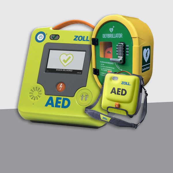 ZOLL AED 3 Semi Automatic Defibrillator Bundle with External Locked Cabinet