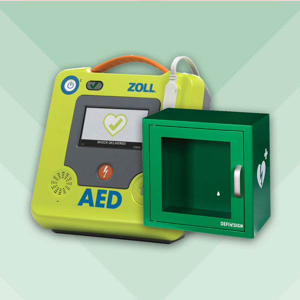 ZOLL AED 3 Semi Automatic Defibrillator Bundle with Alarmed Internal Cabinet