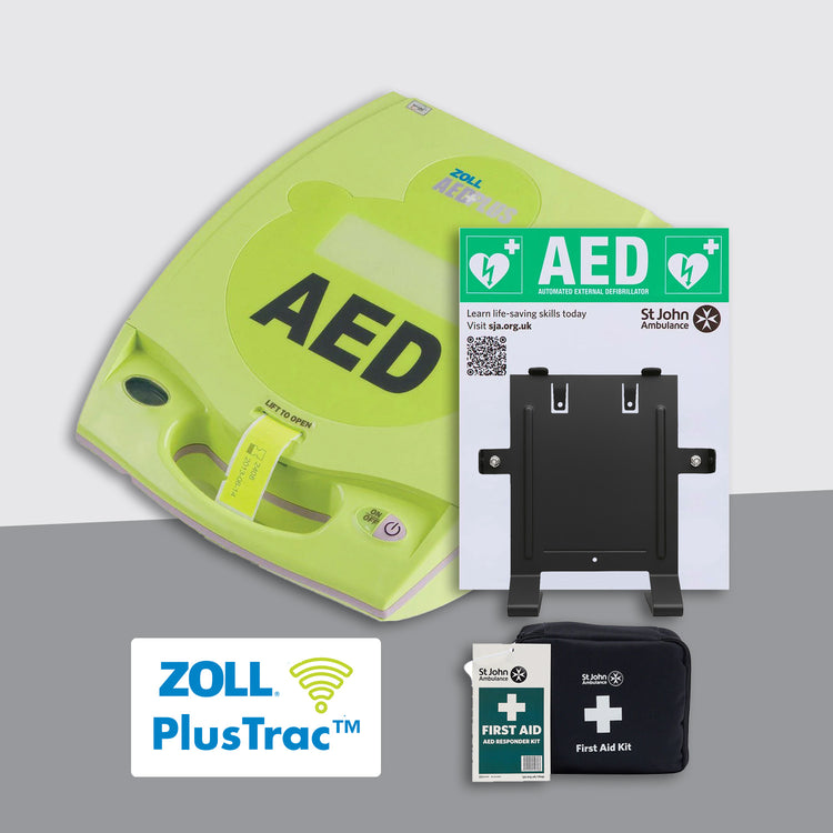 ZOLL AED PLUS Fully Automatic Defibrillator Premium Bundle with Bracket