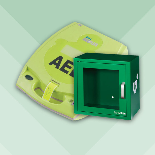 ZOLL AED PLUS Fully Automatic Defibrillator Bundle with Alarmed Internal Cabinet