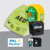 ZOLL AED PLUS Fully Automatic Defibrillator Premium Bundle with External Unlocked Cabinet