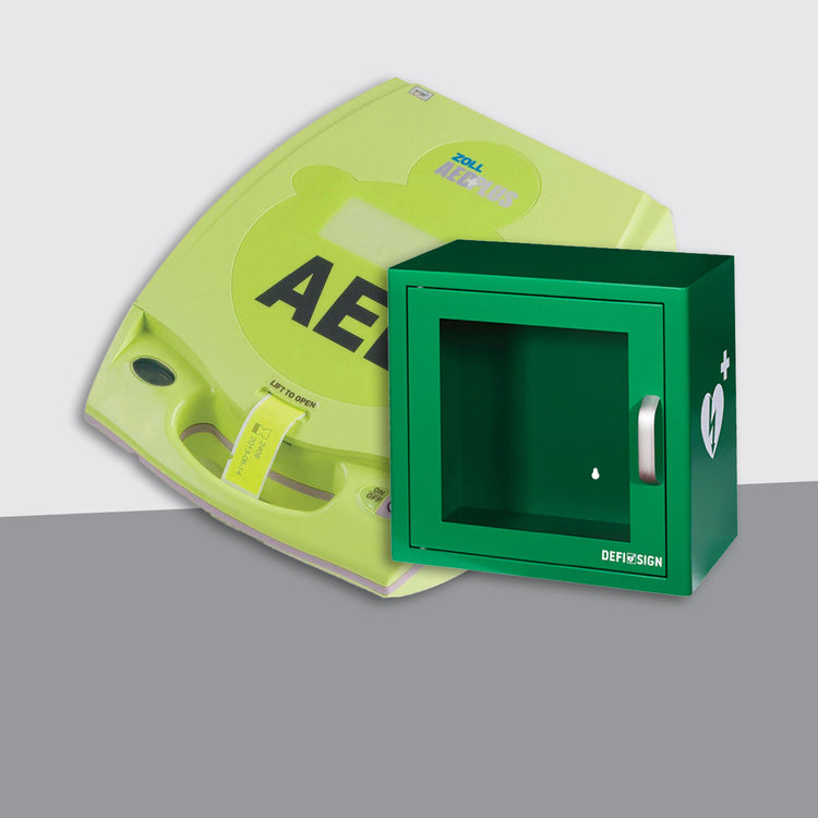 ZOLL AED PLUS Fully Automatic Defibrillator Bundle with Alarmed Internal Cabinet