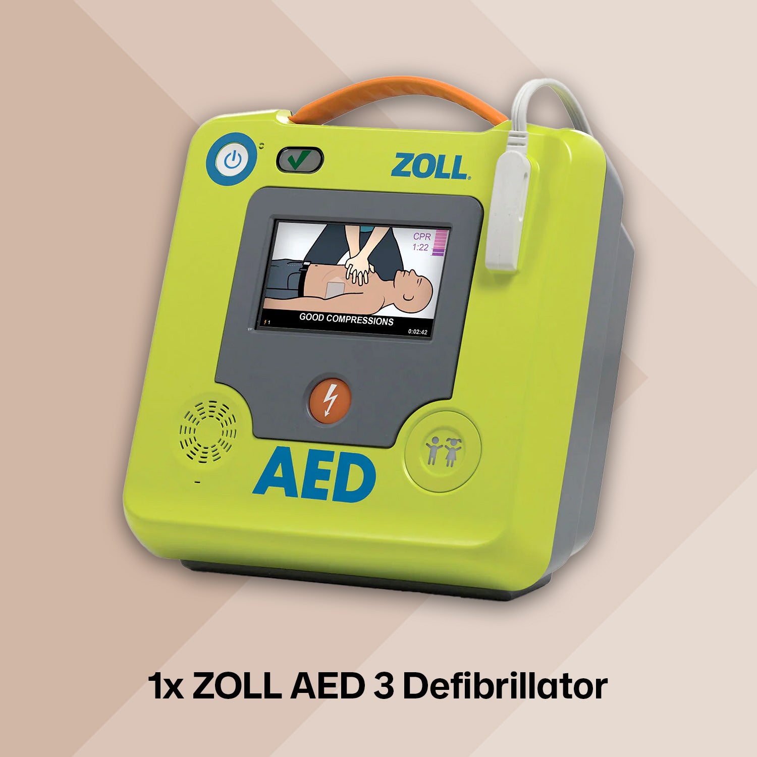 ZOLL AED 3 Semi Automatic Defibrillator Bundle with External Unlocked Cabinet